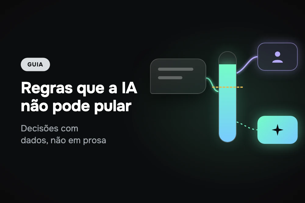 Agente de IA avaliando uma decisão com probabilidade e um limite antes de agir