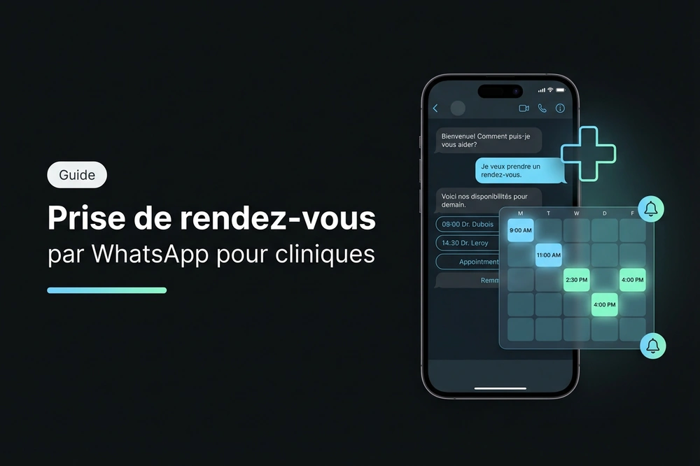Chatbot WhatsApp pour la prise de rendez-vous en clinique avec calendrier et rappels automatiques