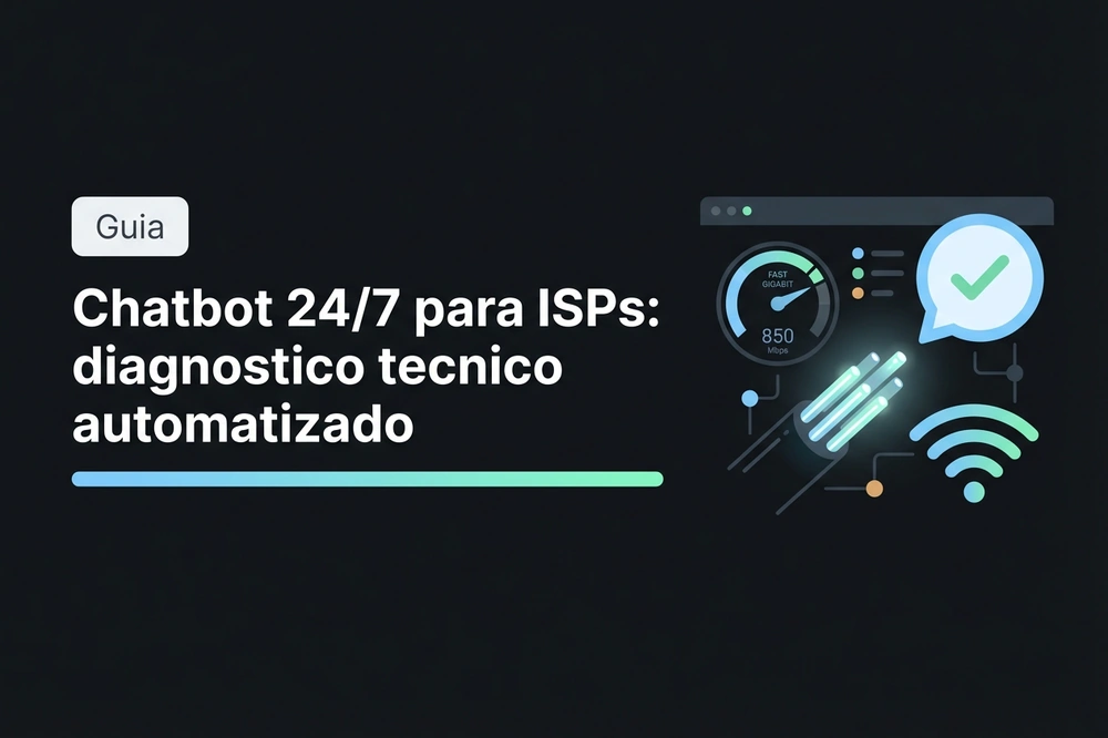 Chatbot de suporte técnico para ISP com diagnóstico automatizado, speed test e gestão de tickets pelo WhatsApp
