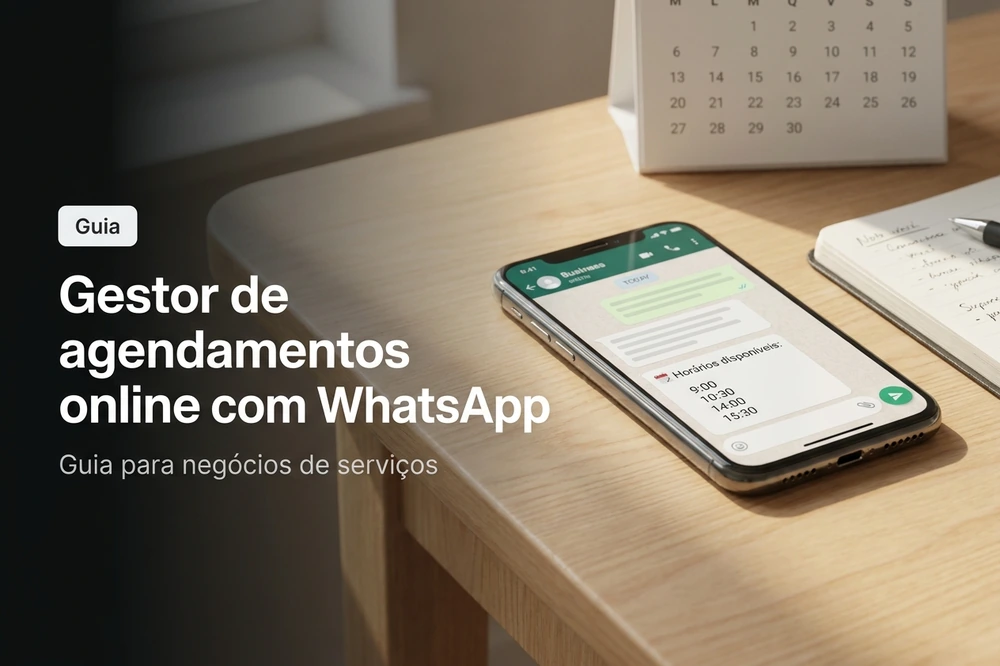 Gestor de agendamentos online com WhatsApp exibindo agenda, lembretes automáticos e confirmação instantânea