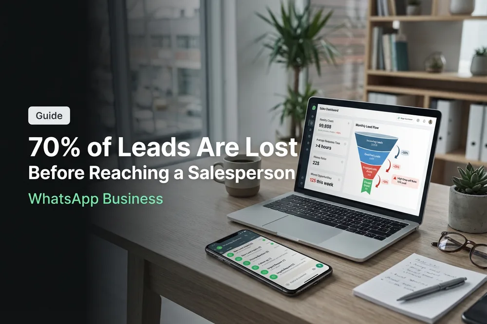 WhatsApp lead funnel showing the loss of opportunities due to delayed response