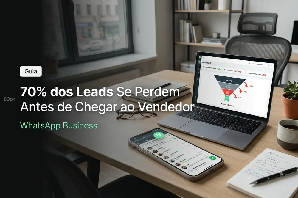 Funil de leads do WhatsApp mostrando a perda de oportunidades por demora na resposta